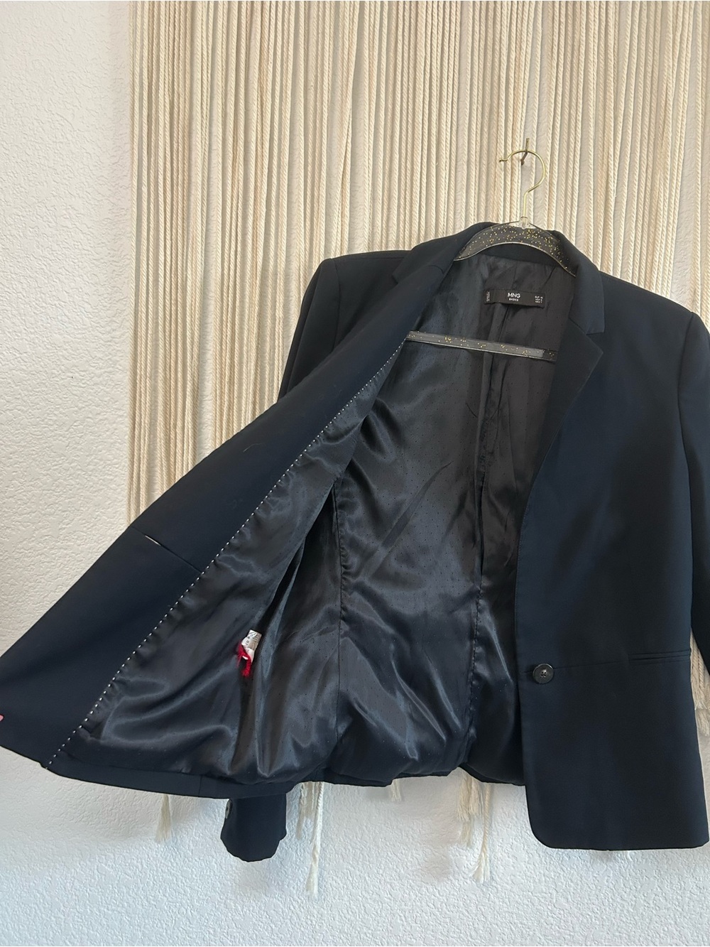 Mango MNG Navy One-Button Tailored Blazer | Classic Office Career Jacket - Picture 12 of 16